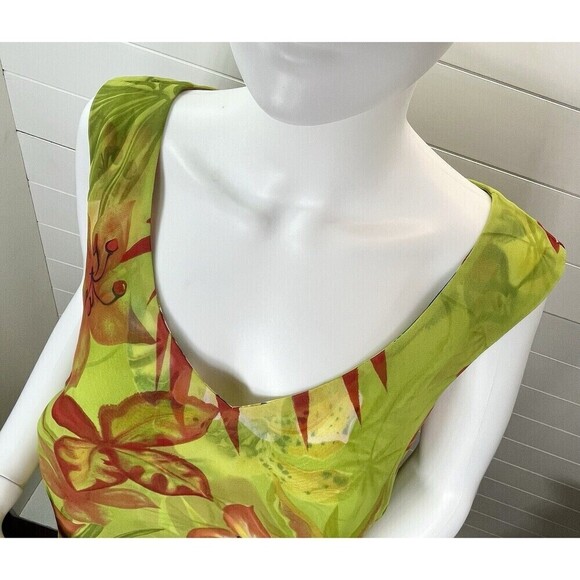 Studio One Maxi Asymmetrical Dress Woman 16W Green Beach Coastal Fairy Grunge - Picture 4 of 9